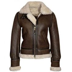 Women Aviator Pilot B3 Bomber Brown Leather Shearling Jacket Women Products, Aviators Women, Womens Jackets, Real Leather Jacket, Jacket Outfit, Genuine Leather Jackets, Shearling Coat