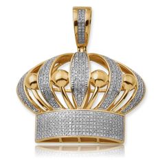 10KY 0.90CTW DIAMOND PUFFED CROWN PENDANTPRODUCT INFORMATIONMetal: 10kySTONE INFORMATIONClarity: 0 Crown Pendant, Crown, Pendant, Gold