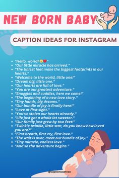 the new born baby caption ideas for instagram