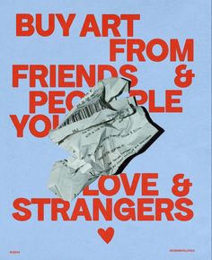 an advertisement for love and strangers with torn up pieces of paper