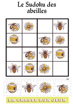 a sudoku game with bees on it and the words, le sudoku des abelles