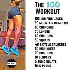 an image of a woman's legs with the words, the 100 workout