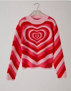 Heart Wave, Heart Sweater, Knit Bottom, Drop Shoulder Sweaters, Bottoming Shirt, Long Sweaters, New Outfits, Cider