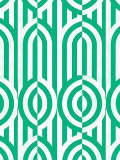 an abstract green and white pattern with circles on the side, as well as lines in the middle