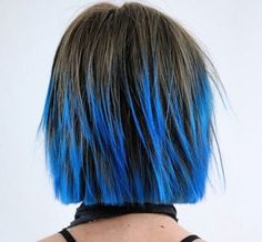 Grey Blue Hair Color Short, Blue Hairstyles, Brown Ombre Hair Color, Best Ombre Hair, Peekaboo Highlights, Short Choppy Haircuts, Awesome Hairstyles, Balayage Bob