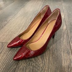 Nwot, Red, Calvin Klein Heels!! So Cute Just Don’t Fit Me:( They Are A Size 7.5 Womens But They Run Small (I Wear A 7 And They’re A Bit Too Small On Me) Calvin Klein Shoes, Calvin Klein Red, Just Don, Womens Calvin Klein, Shoes Women Heels, Calvin Klein, Shoes Heels, Women Shoes, Heels