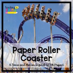 the roller coaster at an amusement park with text overlaying it reading paper roller coaster