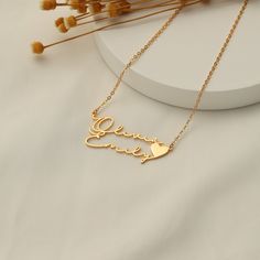 Moms Necklace, Mom Jewelry Personalized, Names Necklace, Mom Necklace Personalized, Couple Name, Name Necklace Gold, Couple Necklace, Necklace With Heart