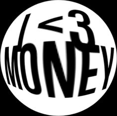 the word money is written in black and white