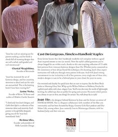 an article in knitting magazine with pictures of women's sweaters