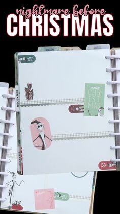 an open christmas planner with the title in pink