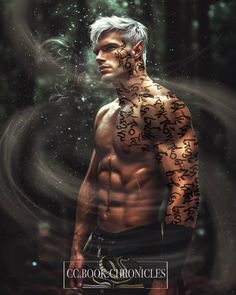 an image of a man with tattoos on his chest