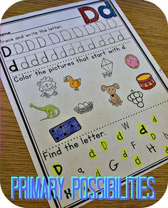 a printable worksheet for beginning and ending the letter d with pictures on it