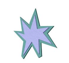 a purple and green star on a white background