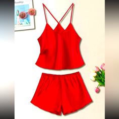 Satin Cami Top With Shorts Pj Set Nwt Size Large 3 Pcs Devil Costume Red Accessories Red / One-Size Red Satin Gloves Nwt Cape Satin Gloves, Top With Shorts, Devil Costume, Satin Cami Top, Red Accessories, Short Pj Set, Satin Cami, Red Satin, Pj Sets