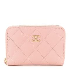 This is an authentic CHANEL Caviar Quilted Zip Coin Purse in Light Pink. This petite wallet is crafted of pink caviar leather. This purse features a wrap-around zipper and a gold CC logo on the front. The zipper opens to a matching fabric interior. Chanel Coin Purse, Round Coin Purse, Greeting Card Inspiration, Chanel Caviar, Chanel Wallet, Coin Pouch, Purse Pouch, Cc Logo, Pink Fabric