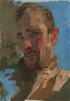 an oil painting of a man's face