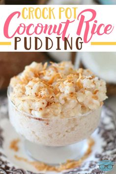 crock pot coconut rice pudding on a plate