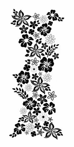 the letter k is made up of black and white flowers