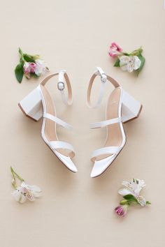 Kate Whitcomb Wedding Block Heels | Leah Ivory| Comfortable Shoes – Kate Whitcomb Shoes Comfortable Bridesmaid Shoes, Comfortable Wedding Flats, Bridal Flat Shoes, Gold Bridesmaid Shoes, Strappy Wedding Shoes, Comfortable Wedding Heels, Wedding Shoes Block Heel, Colorful Wedding Shoes, Satin Wedding Shoes