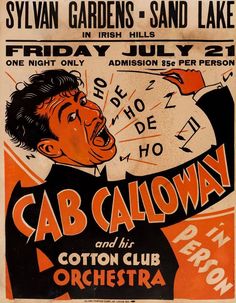 an old poster advertising a show at the cotton club