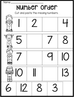 the number order worksheet for preschool