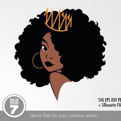 an afro woman with a crown on her head and the words svp files for your creative works