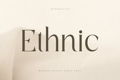 an image of the word ethnic written in cursive type