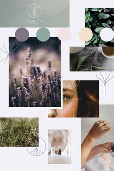 Inside Out Wellness Spa Branding Moodboard by Creative Wilderness Brand and Design Agency Healthcare Inspiration, Branding Mood Board Inspiration, Branding Moodboard, Wellness Branding, Holistic Therapy, Boho Branding, Spiritual Photos, Spa Branding, Website Color Palette