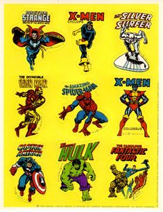 the avengers stickers are all different colors