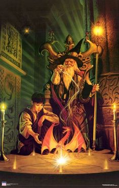 an image of a wizard sitting in front of some candles