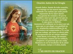 an image of jesus with green leaves in the foreground and text below that reads, oracion artes de la cirgia