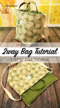 an easy tote bag sewing pattern with the instructions for how to sew it