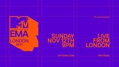 an orange and purple poster with the words live from london