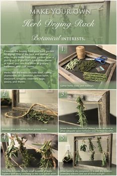 step by step instructions to make your own herb drying rack