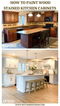 the before and after pictures of a kitchen remodel