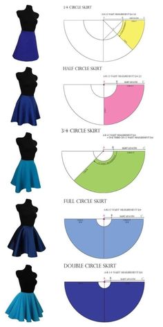 different types of skirts are shown in this diagram