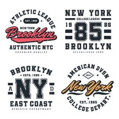 four different logos for new york and brooklyn