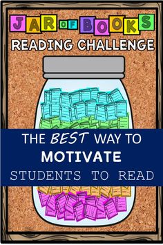 the best way to motivate students to read jar of books reading challenge poster