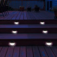 Illuminate your outdoor spaces with sophistication using the Solar Circular Deck Light Set. This pack of 4 stylish deck lights, in a sleek black finish, adds a touch of modern elegance to your deck or stairway. Placed anywhere that receives direct sunlight, these lights harness solar power during the day, automatically turning on at dusk to cast a warm glow for up to 8 hours of nighttime enchantment. Stylish Outdoor Illumination: Modern Elegance: Elevate your outdoor decor with a set of 4 sleek Solar Lights For Deck, Circular Deck, Lights For Deck, Lantern Light Fixture, Solar Shed Light, Solar Post Lights, Solar Post Caps, Deck Steps, Solar Deck Lights