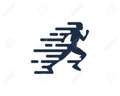 a running man with motion blurs in the background stock photo and royalty illustration image