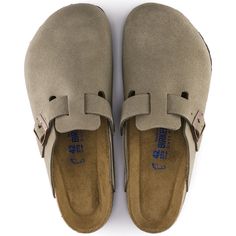 Boston Soft Footbed Suede Leather Taupe | BIRKENSTOCK Birkenstock Colors, Boston Soft Footbed, Taupe Sandals, Birkenstock Clog, Birkenstock Clogs, Boston Clogs, Birkenstock Men, European Shoes, Breaking In