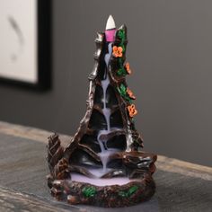 7.5 Forest Waterfall Backflow Cone Incense Burner - Magick Magick.com Cone Incense Burner, Waterfall Incense Burner, Waterfall Incense, Backflow Incense Burner, Backflow Incense, Living Ro, Can Light, Signature Fragrance, Decoration Piece