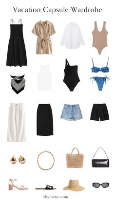 Vacation Capsule Wardrobe 2023, Capsule Wardrobe 2023, Vacation Capsule, Holiday Capsule Wardrobe, Spring Summer Capsule Wardrobe, Capsule Wardrobe Basics, Minimal Wardrobe