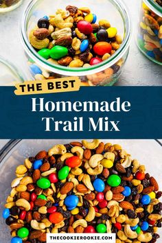 the best homemade trail mix recipe in a glass bowl