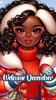 December Black Woman, December Morning Quotes, Hello December Images, Wallpaper Meme, Happy New Month Quotes, Black Christmas Cards, Sister Art, African American Holidays