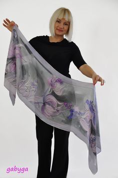 Hand painting silk scarf/Painting silk scarf/Floral silk by GABYGA Silk Shawl Scarf, Handmade Silk Shawl Scarf, Artistic Silk Scarves For Weddings, Artistic Silk Scarves For Wedding, Handmade Silk Shawl, Artistic Silk Wedding Scarves, Handmade Elegant Silk Shawl, Elegant Handmade Silk Shawl, Handmade Artful Silk Scarves