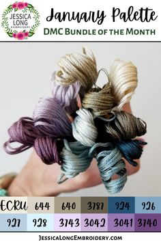 an advertisement for the january patette dmc bundle of the month, including yarn