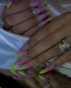 Fye Nails, Couture Nails, Clear Acrylic Nails, Mail Ideas, Tie Dye Nails, Colored Acrylic Nails, Cute Acrylic Nail Designs