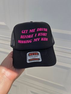 This trucker hat is a unisex fit. The design is not a patch/ embroidery  It is a HEAT TRANSFER VINYL design. The hat itself is a foam front with a mesh back snapback. Fun Streetwear Hats With Short Brim, Fun Short Brim Hats For Streetwear, Hip Hop Cap With Graphic Print, Funny Trucker Hat, One Size Fits Most, Funny Trucker Hat One Size, Funny One Size Fits Most Trucker Cap, Funny Snapback Trucker Hat, Trucker Hat With Letter Patch Snapback, Trucker Cap With Letter Patch